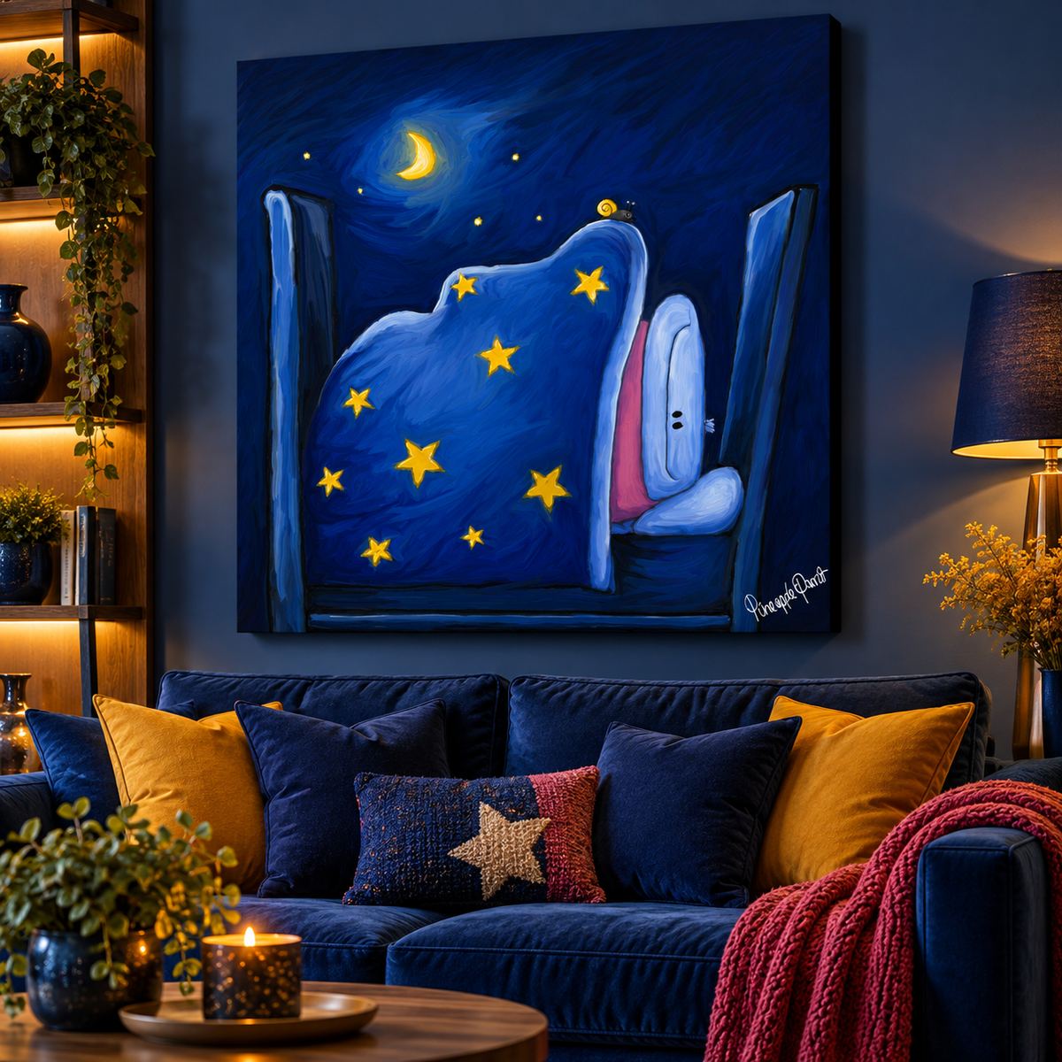 "Stevo and Friends: All Night I Dream About You" - Square Canvas Print (Various Sizes Available)
