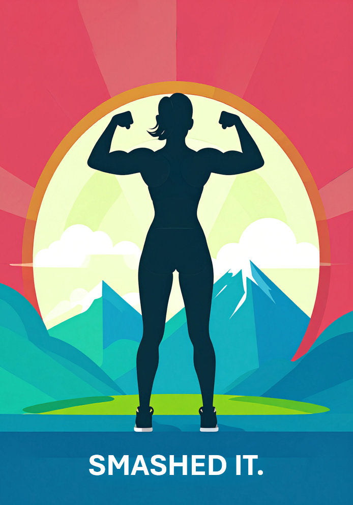 Smashed It - Cartoon Flex Themed A5 Congratulations Card For Her