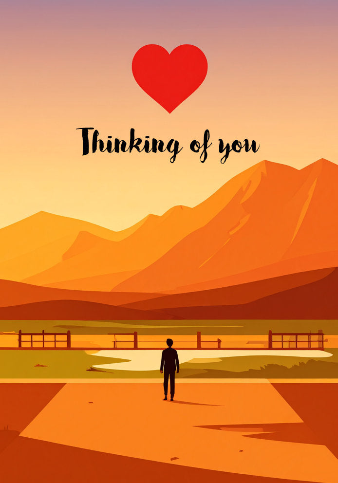 Thinking of You - Landscape Design Arty/Artistic Elegant A5 Card