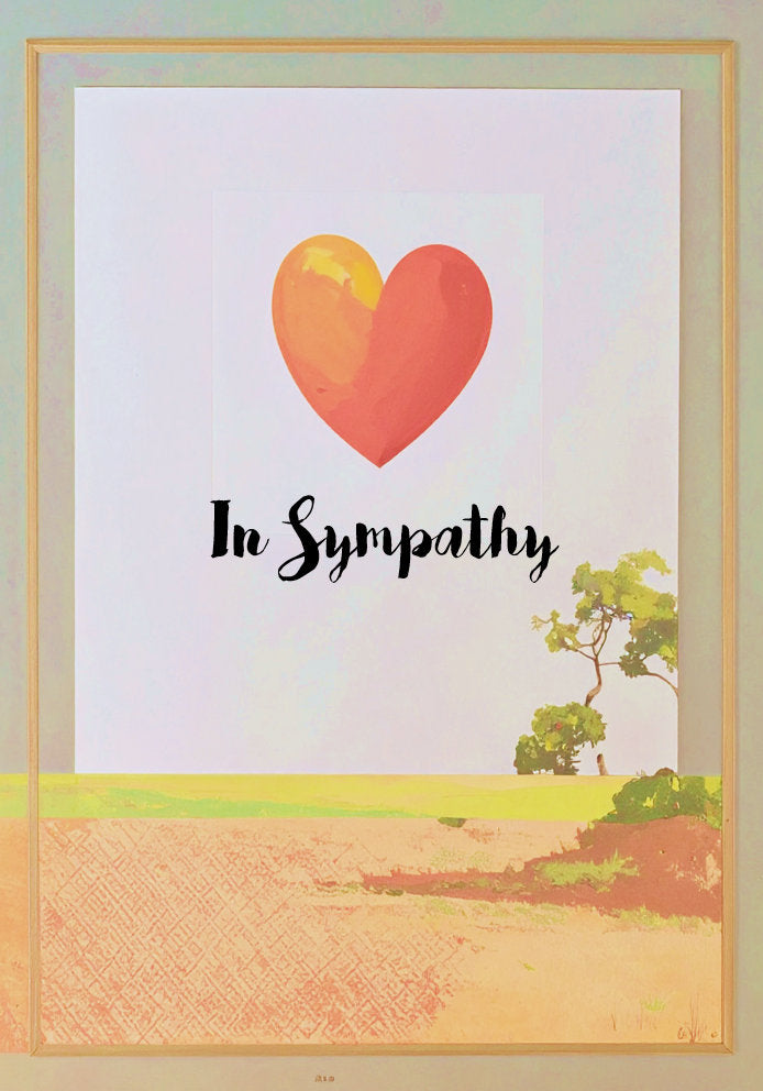In Sympathy - Heart Design Arty/Artistic Elegant A5 Card