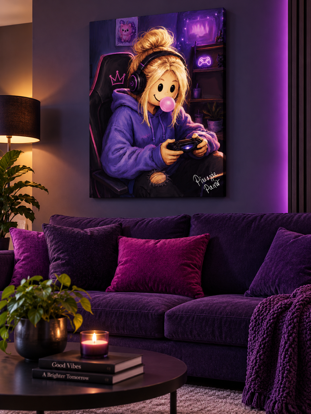 "Daisy Deene: Gamer Girl" - Portrait Canvas Print (Various Sizes Available)