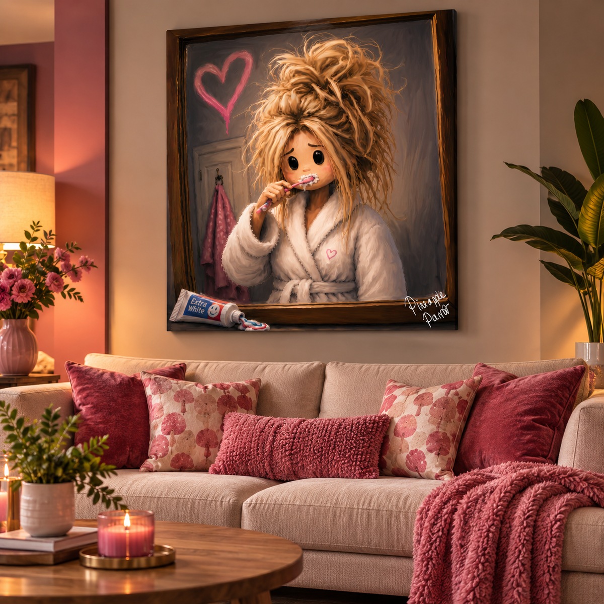 "Daisy Deene: Messy Hair Day" - Square Canvas Print (Various Sizes Available)