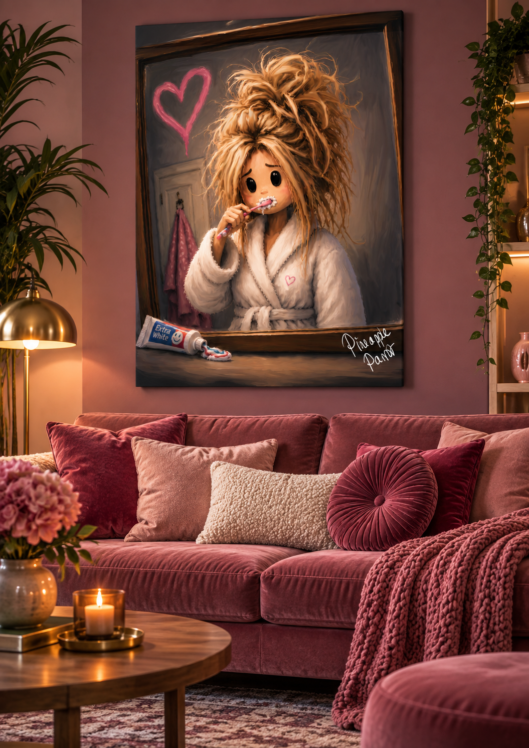 "Daisy Deene: Messy Hair Day" - Portrait Canvas Print (Various Sizes Available)