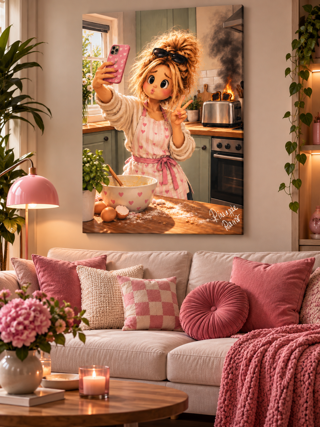 "Daisy Deene: Selfie Time!" - Portrait Canvas Print (Various Sizes Available)