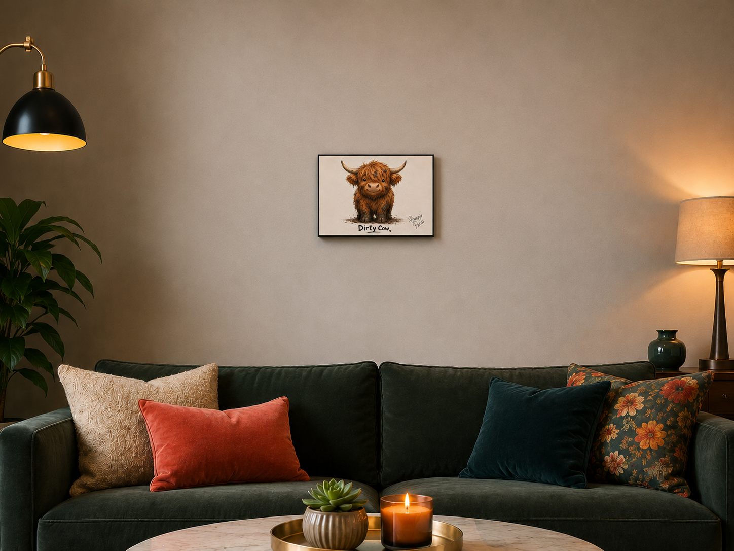 "Dirty Cow" - Landscape Canvas Print (Various Sizes Available)