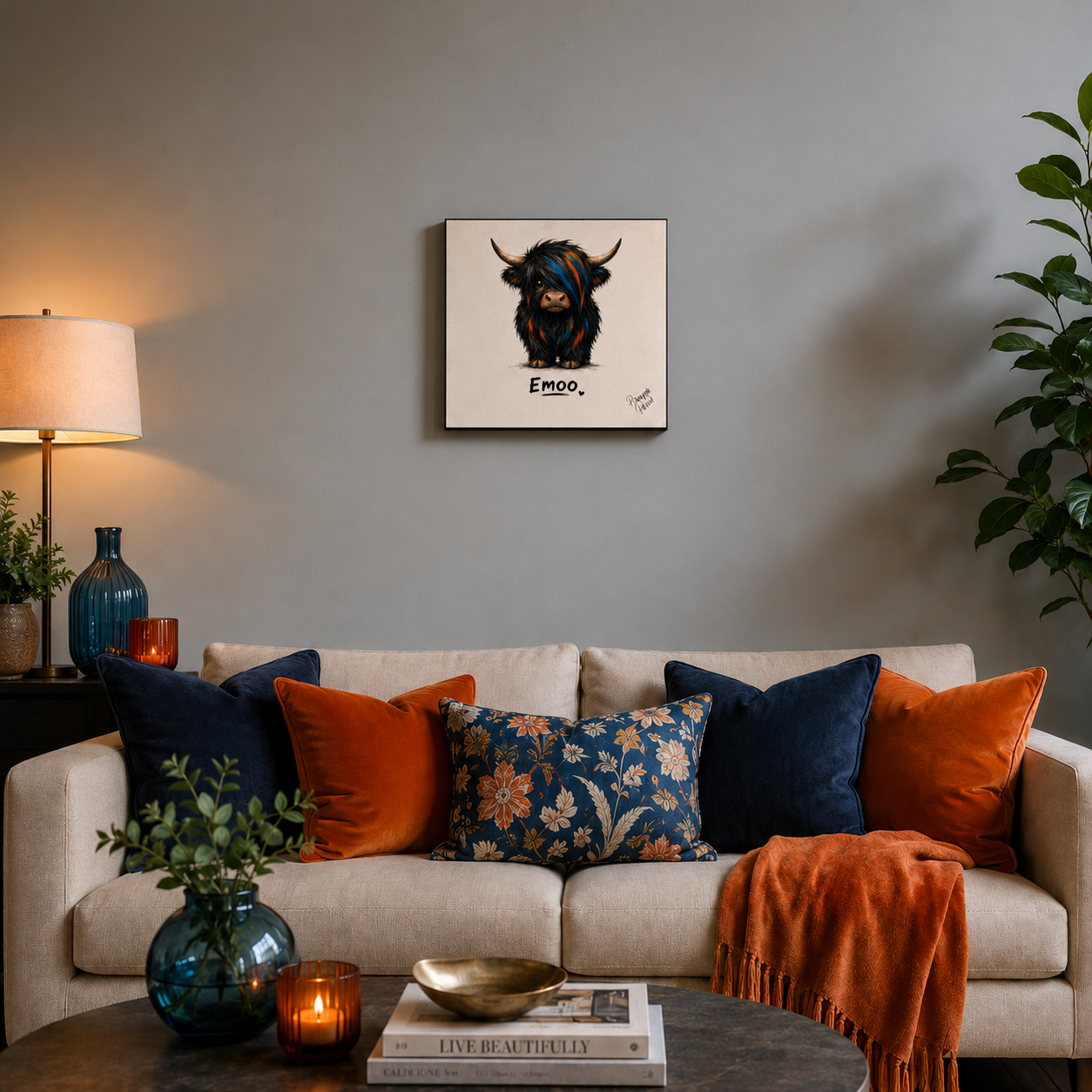 "Emoo" - Square Canvas Print (Various Sizes Available)