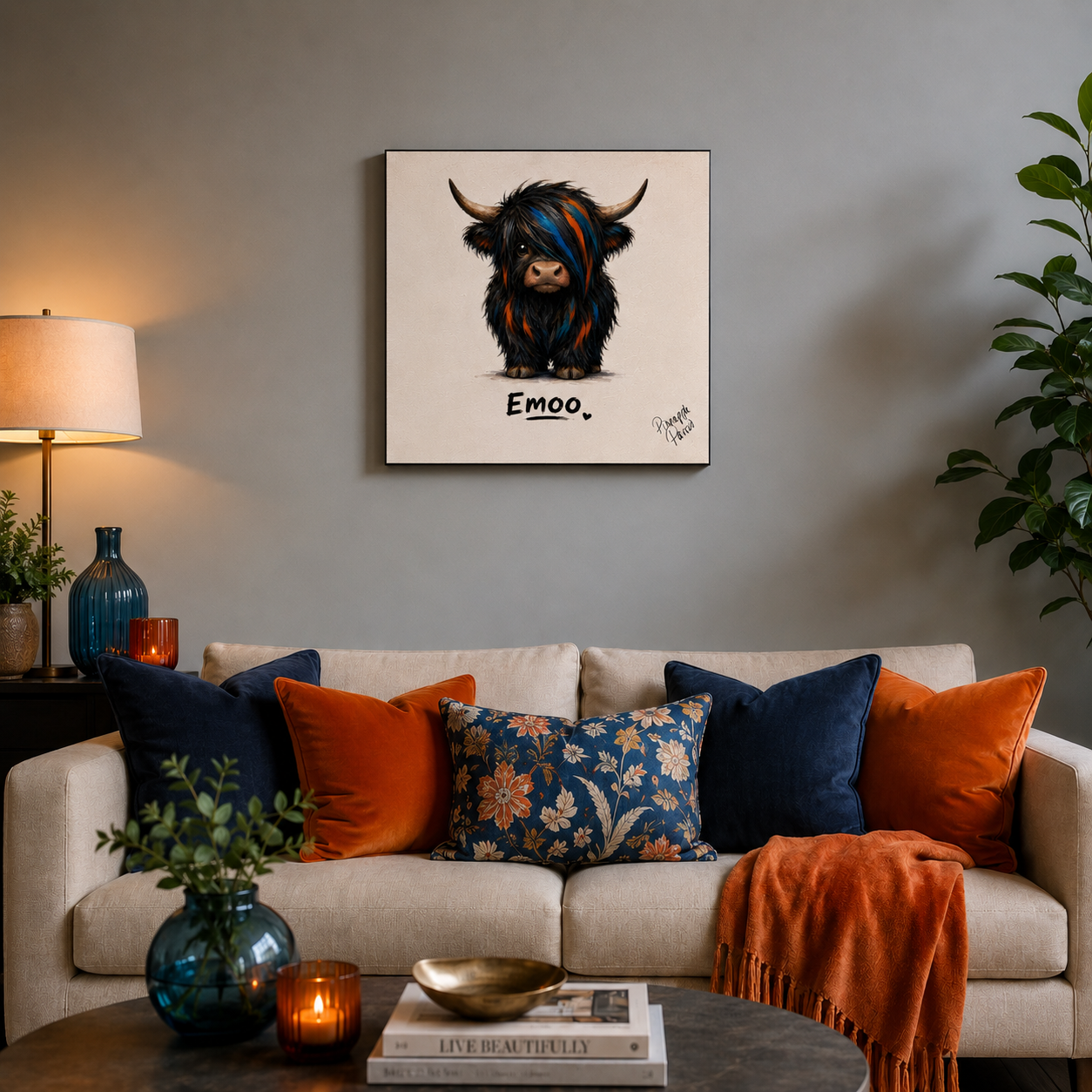 "Emoo" - Square Canvas Print (Various Sizes Available)