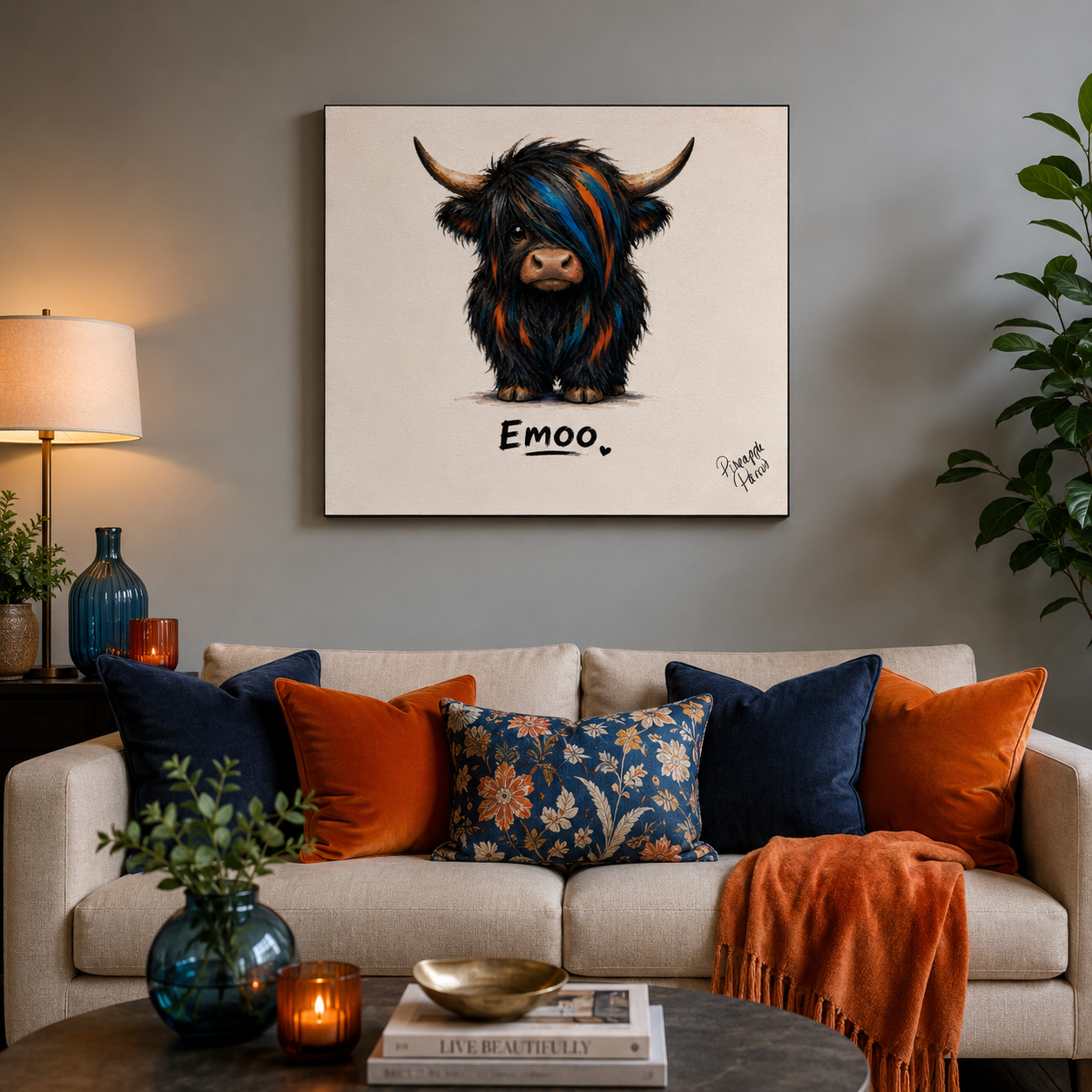 "Emoo" - Square Canvas Print (Various Sizes Available)