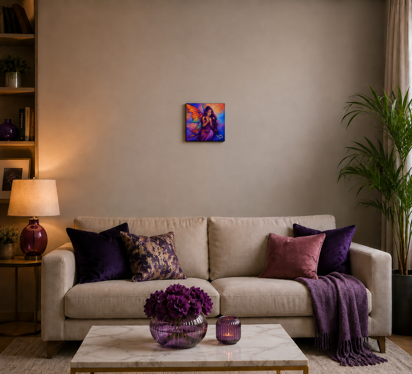 "Fairies Live Among Us - Anatola" - Square Canvas Print (Various Sizes Available)