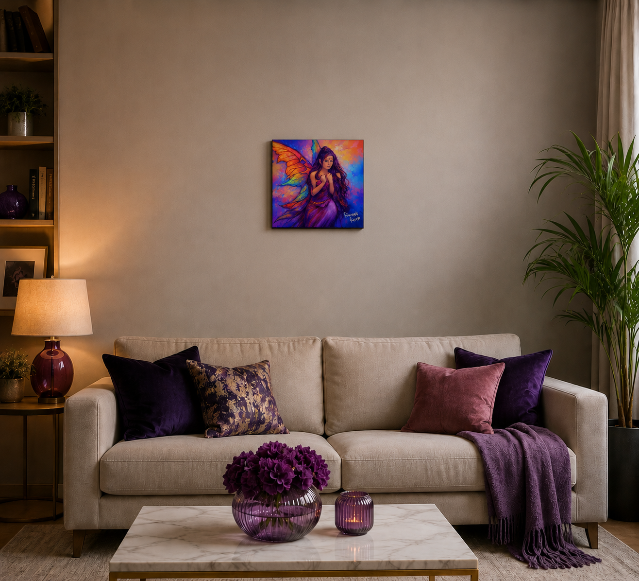 "Fairies Live Among Us - Anatola" - Square Canvas Print (Various Sizes Available)