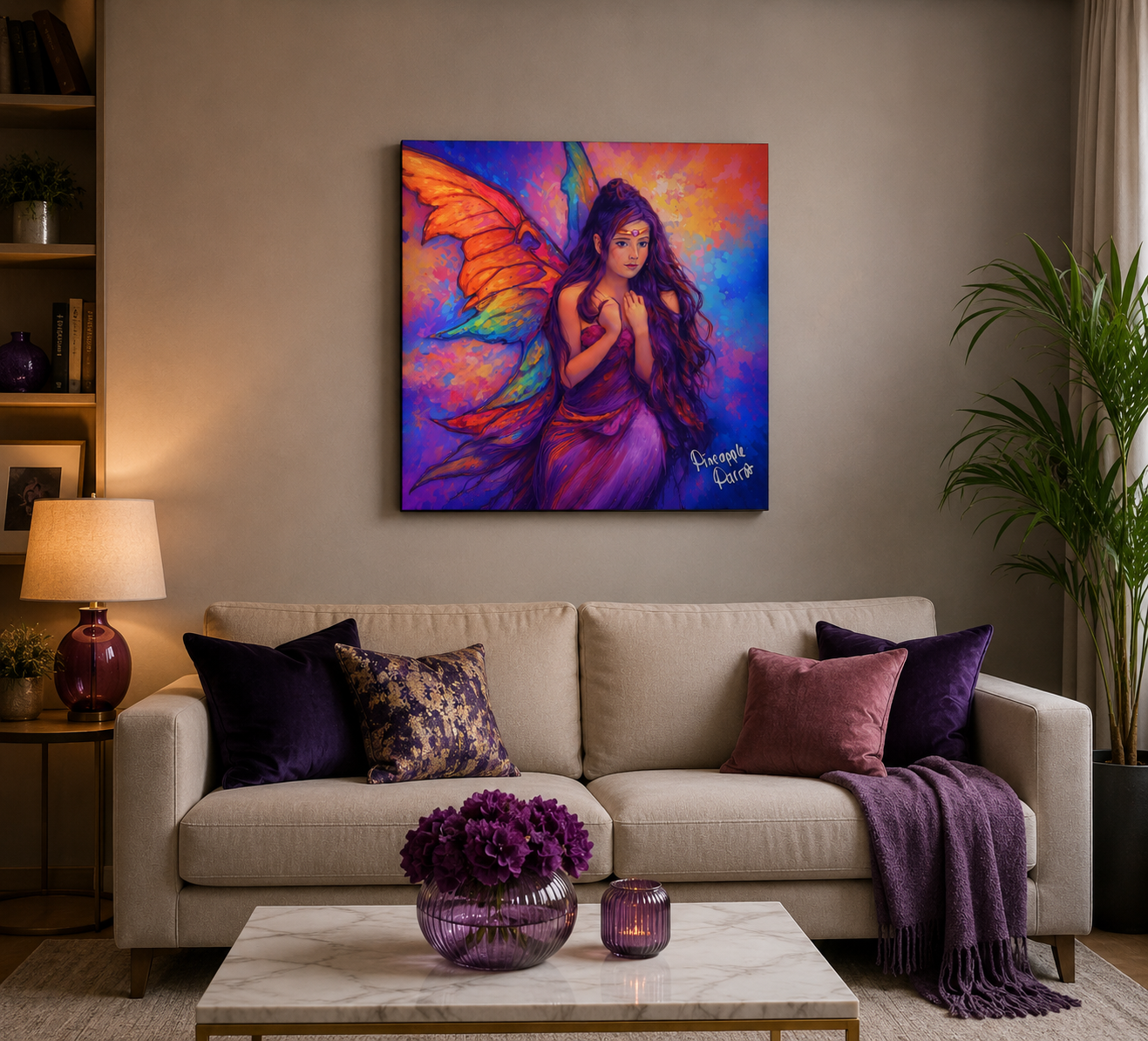 "Fairies Live Among Us - Anatola" - Square Canvas Print (Various Sizes Available)