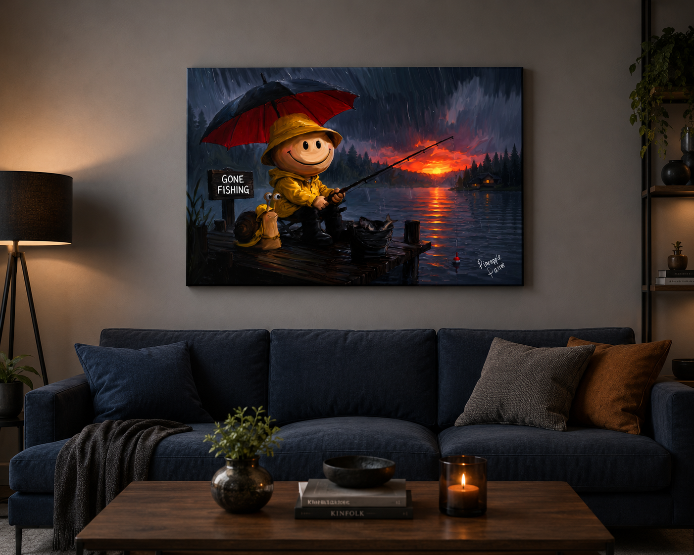 "Gone Fishing" - Landscape Canvas Print (Various Sizes Available)
