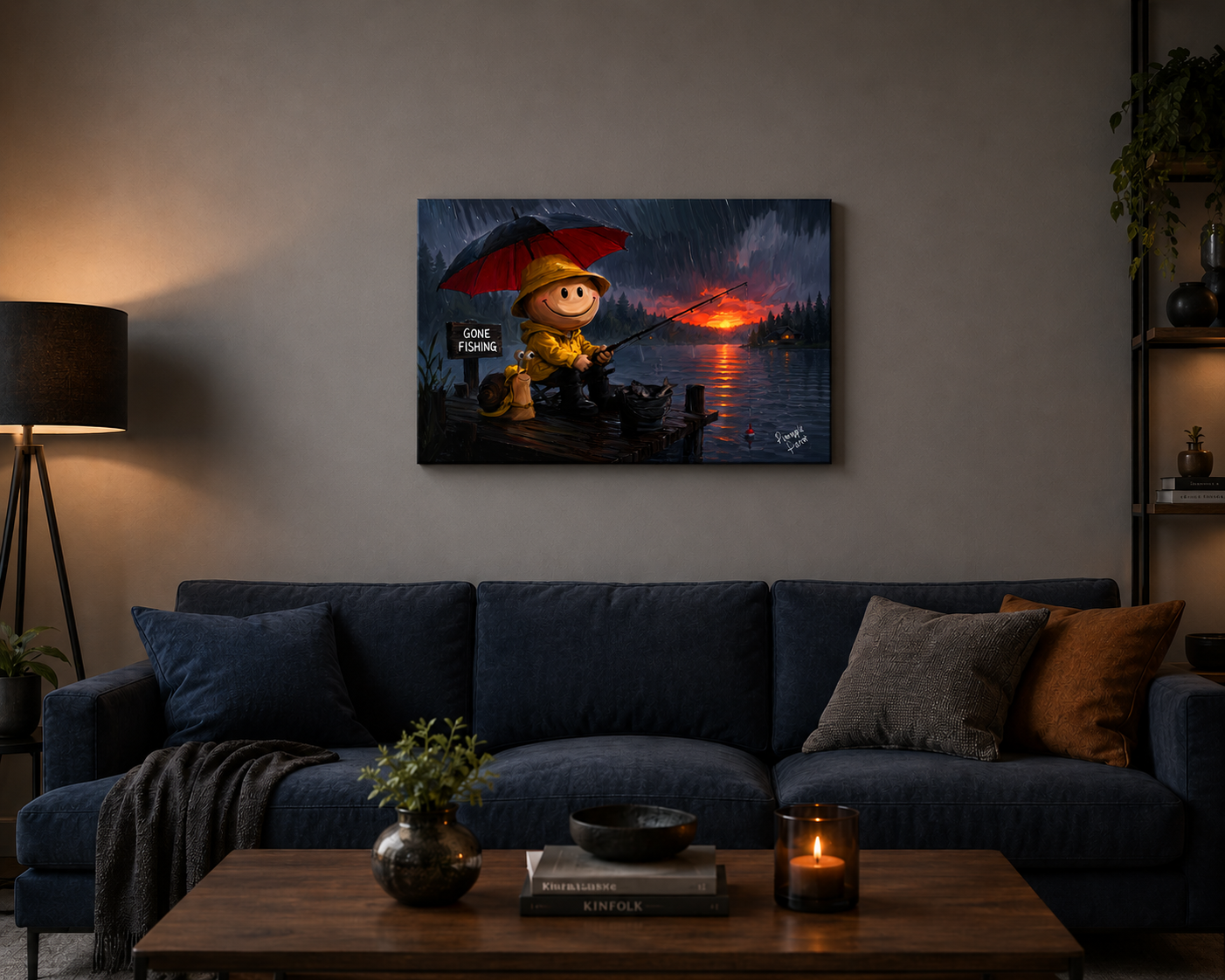 "Gone Fishing" - Landscape Canvas Print (Various Sizes Available)