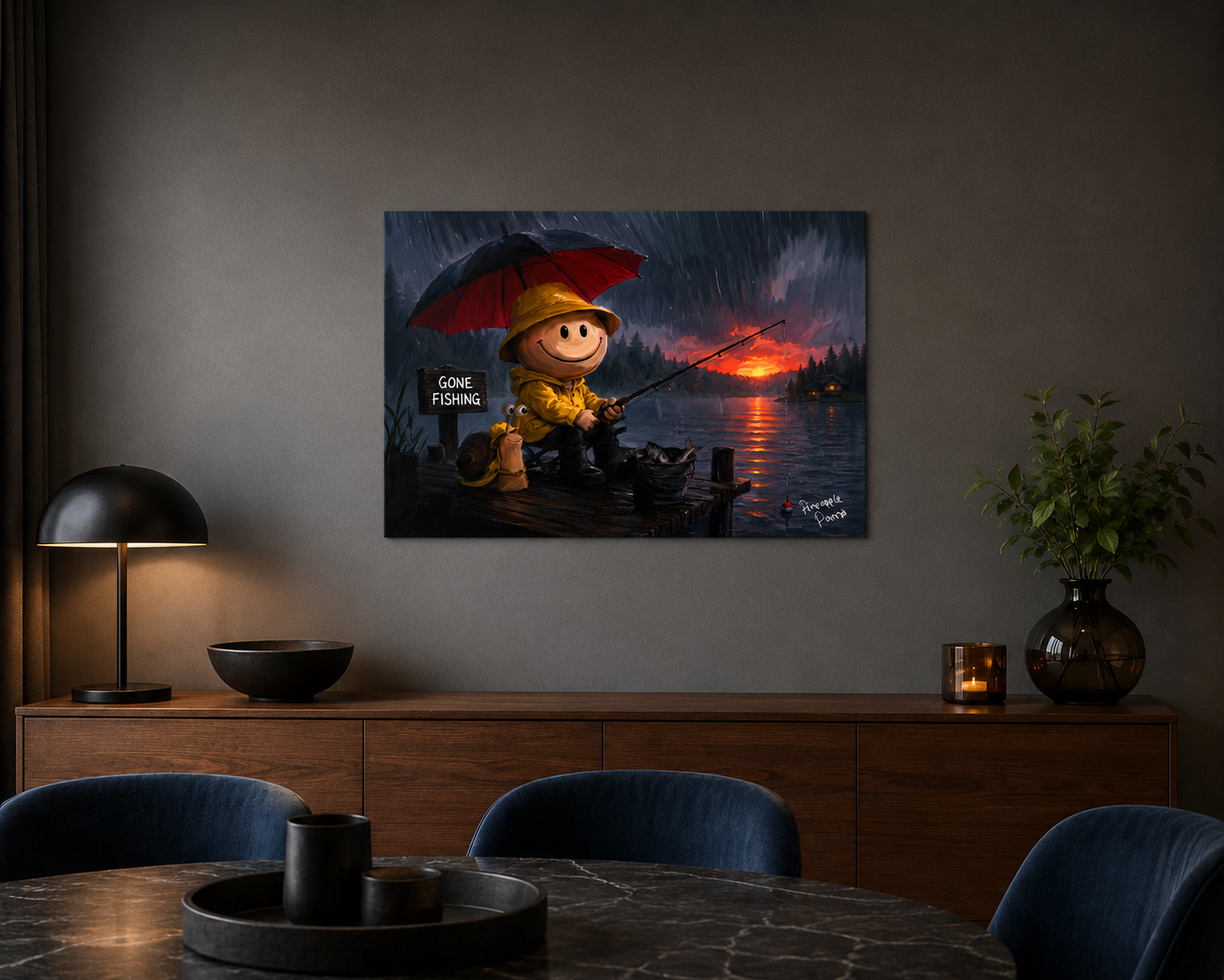 "Gone Fishing" - Poster Print (Various Sizes Available)