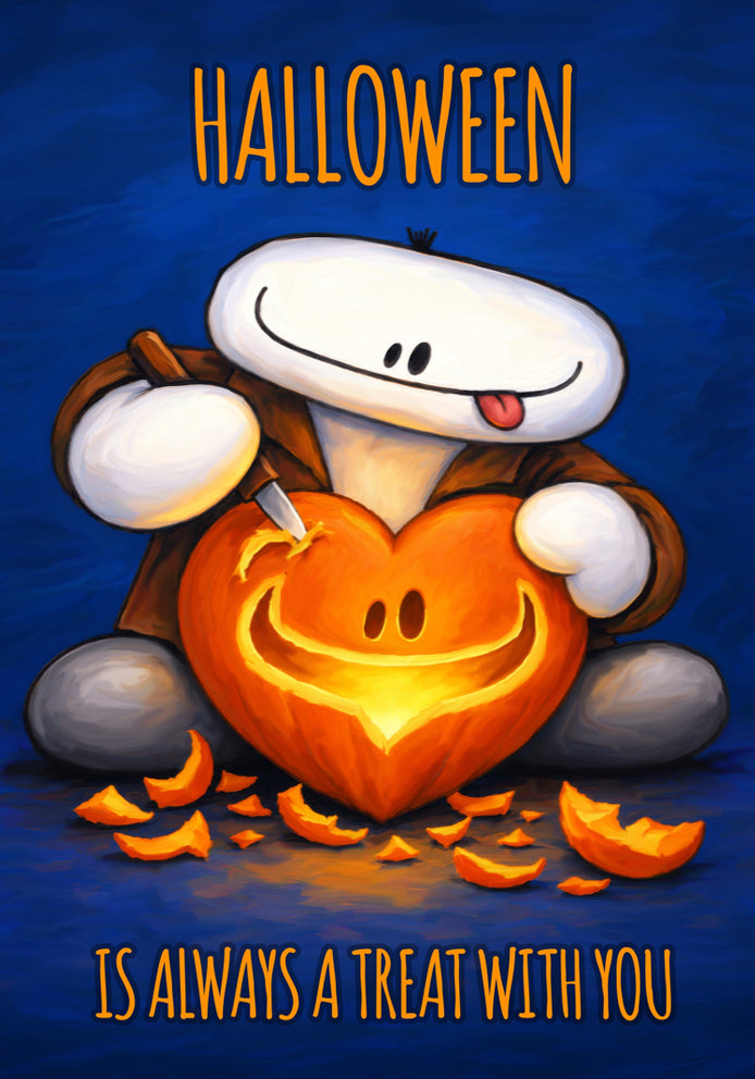 Halloween Is Always A Treat With You - Stevo Cute Humorous Cartoon Themed A5 Halloween Greetings Card