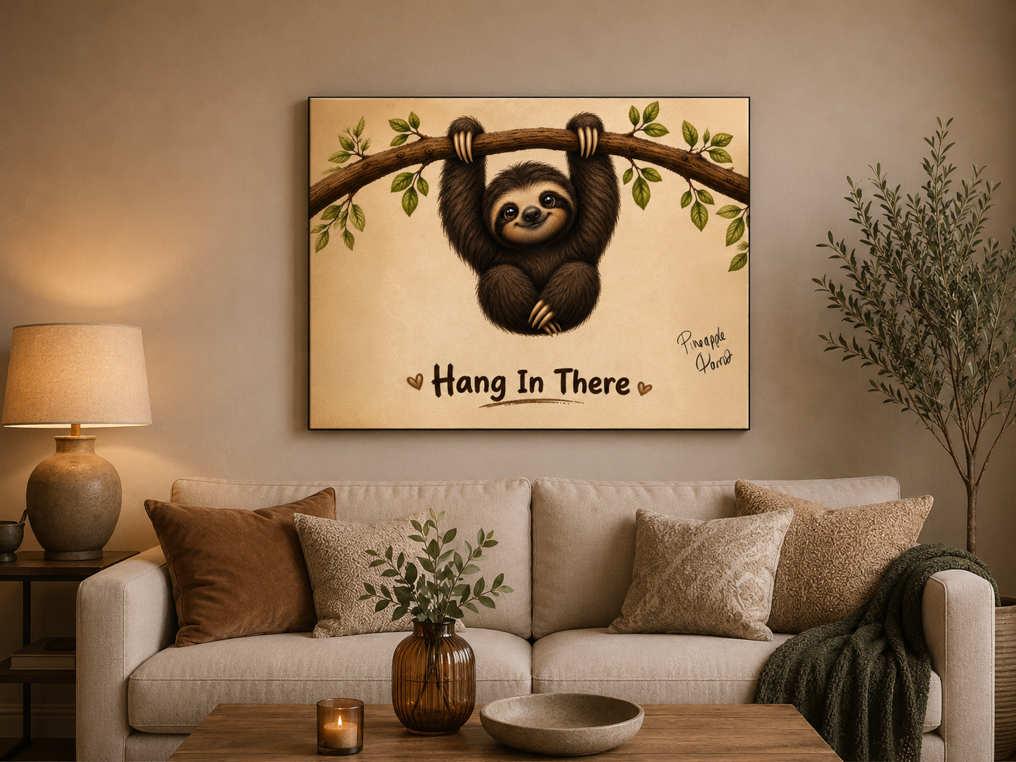 "Hang In There" - Landscape Canvas Print (Various Sizes Available)