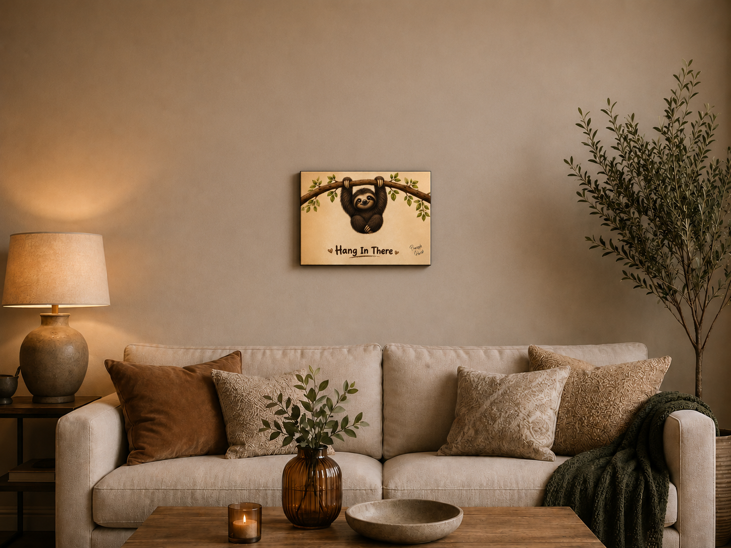 "Hang In There" - Landscape Canvas Print (Various Sizes Available)