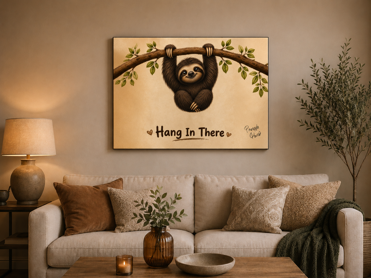 "Hang In There" - Landscape Canvas Print (Various Sizes Available)