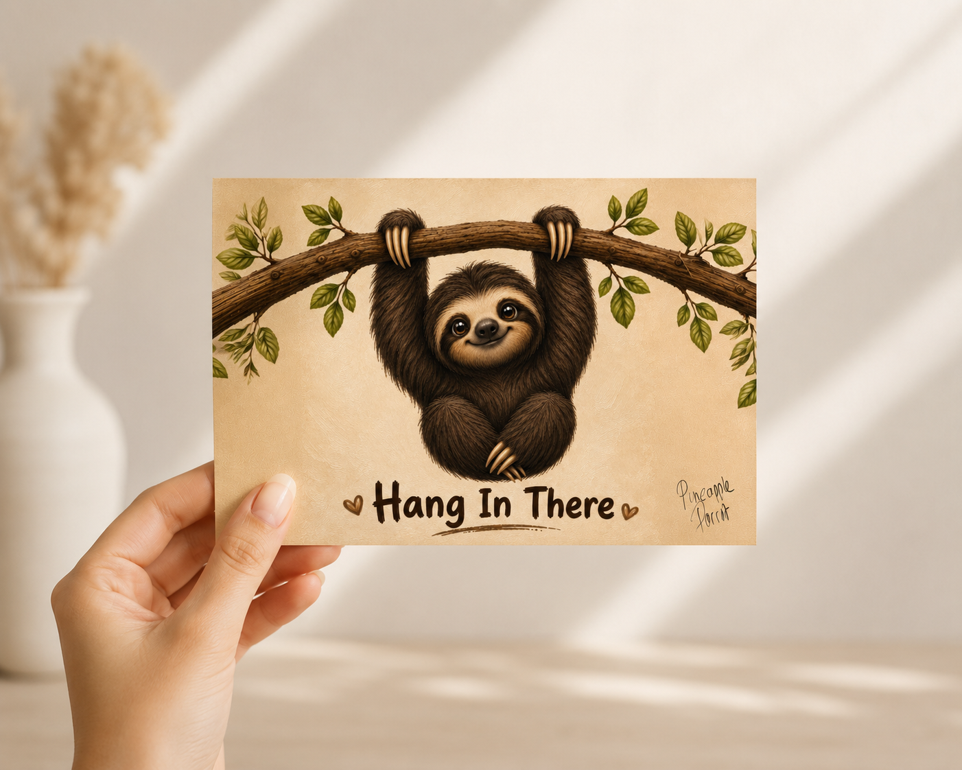 "Hang In There" - Postcard-Style Print (A6 and A5)