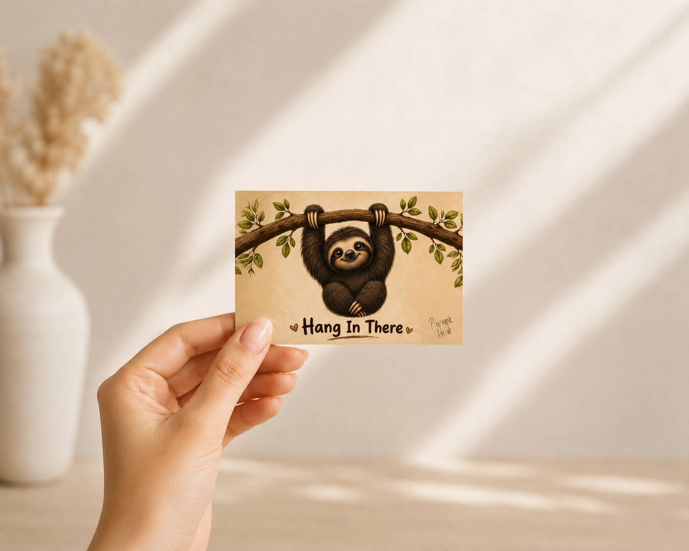 "Hang In There" - Postcard-Style Print (A6 and A5)