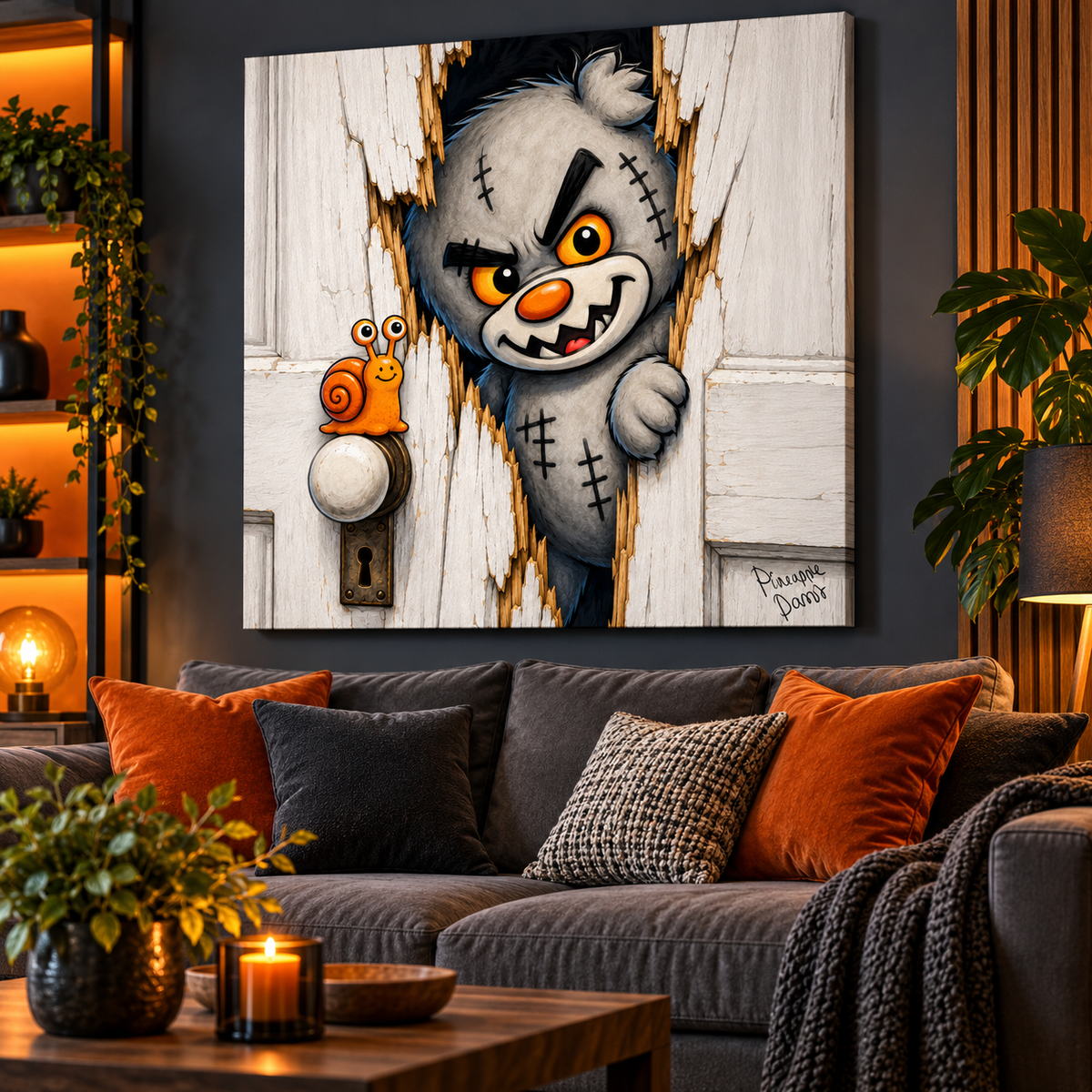 "Scratty Ted: Heeere's Scratty!" - Square Canvas Print (Various Sizes Available)