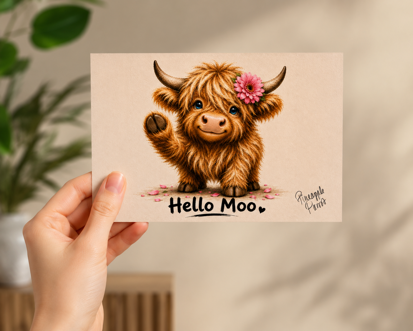 "Hello Moo" - Postcard-Style Print (A6 and A5)
