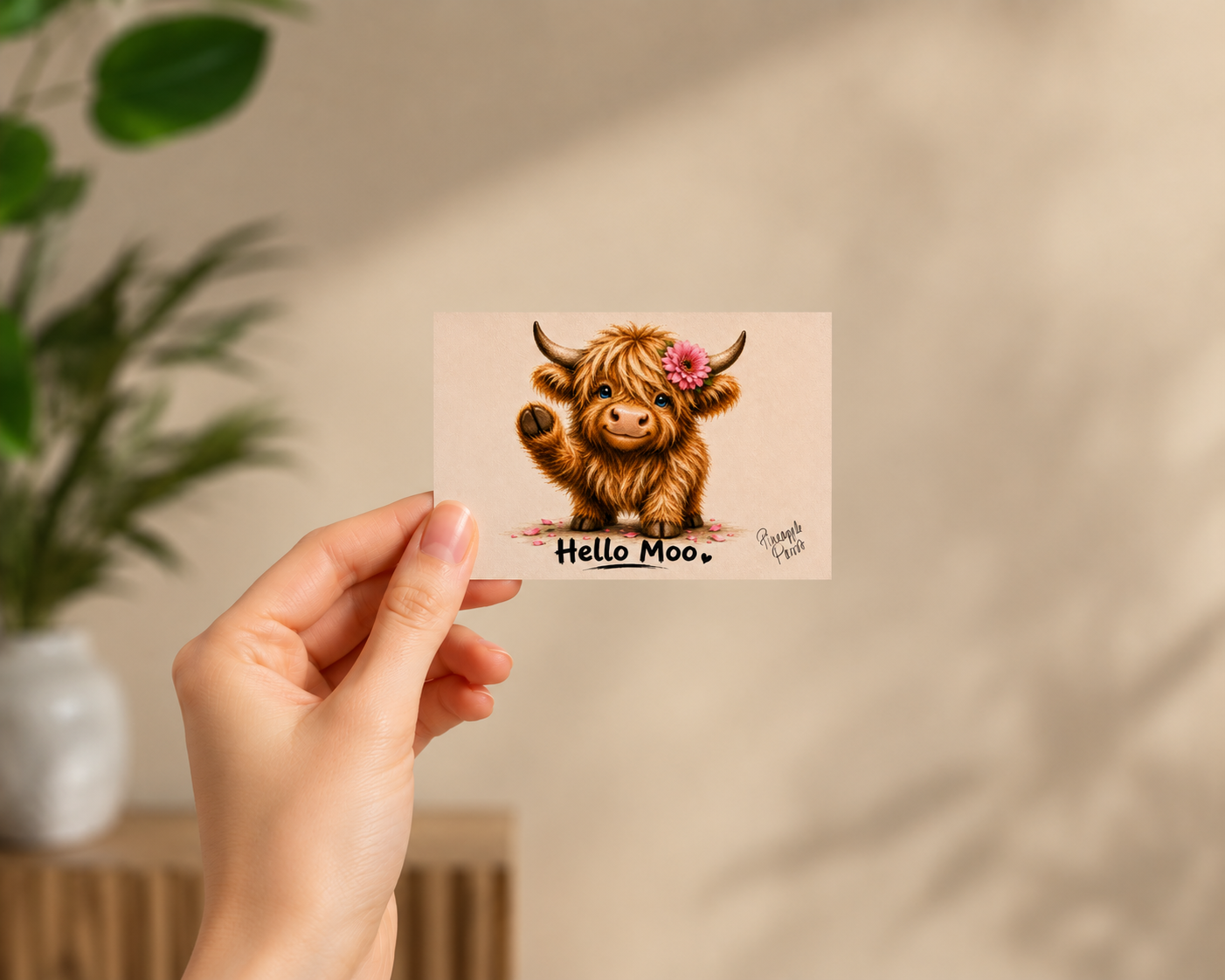 "Hello Moo" - Postcard-Style Print (A6 and A5)
