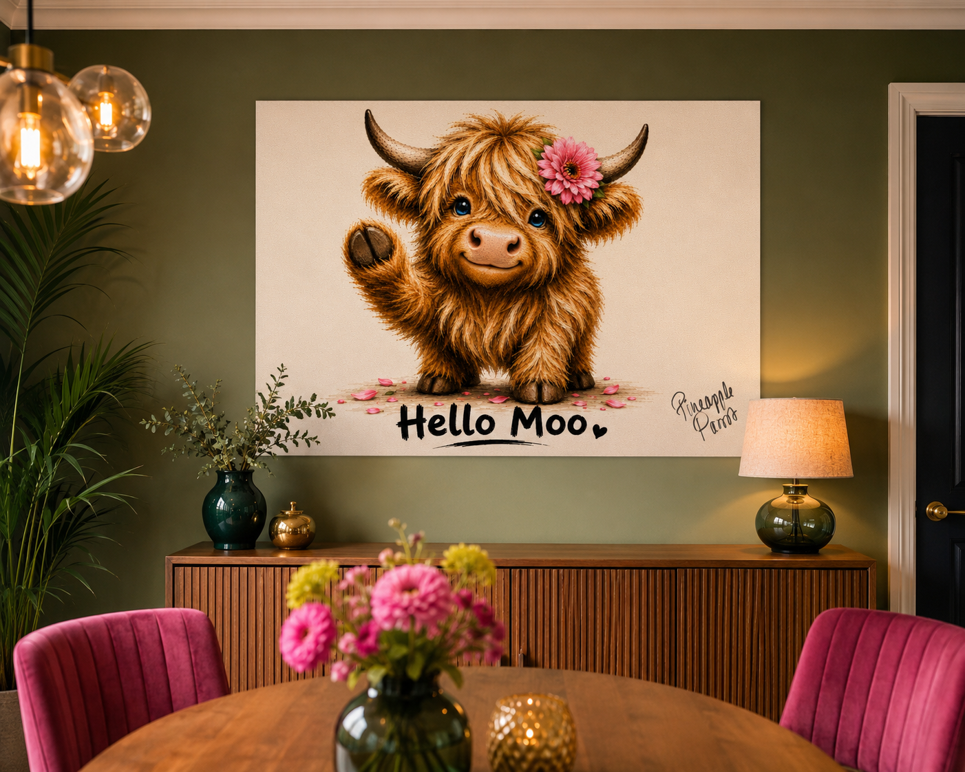 "Hello Moo" - Poster Print (Various Sizes Available)