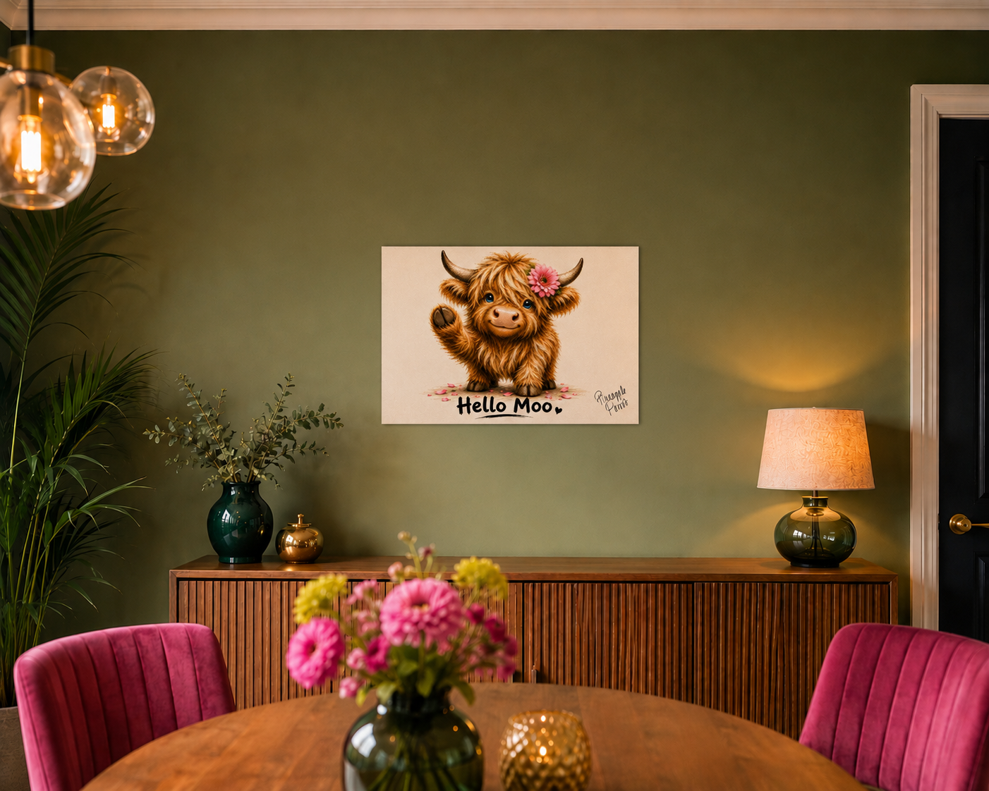 "Hello Moo" - Poster Print (Various Sizes Available)