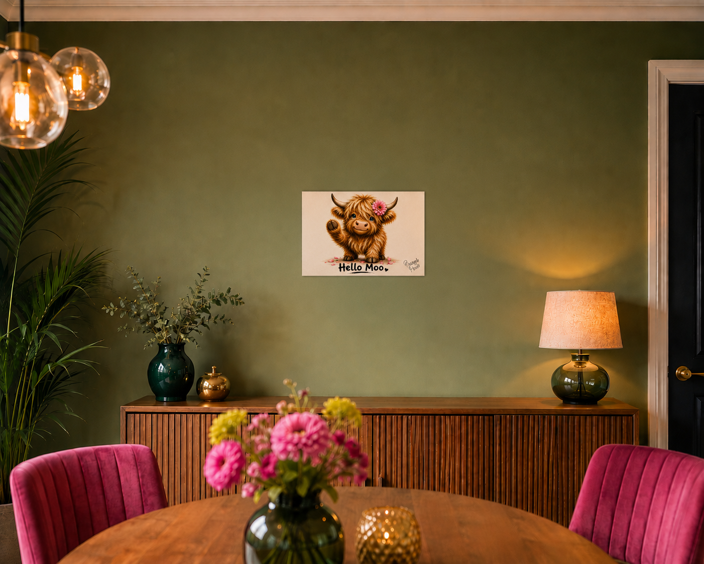 "Hello Moo" - Poster Print (Various Sizes Available)