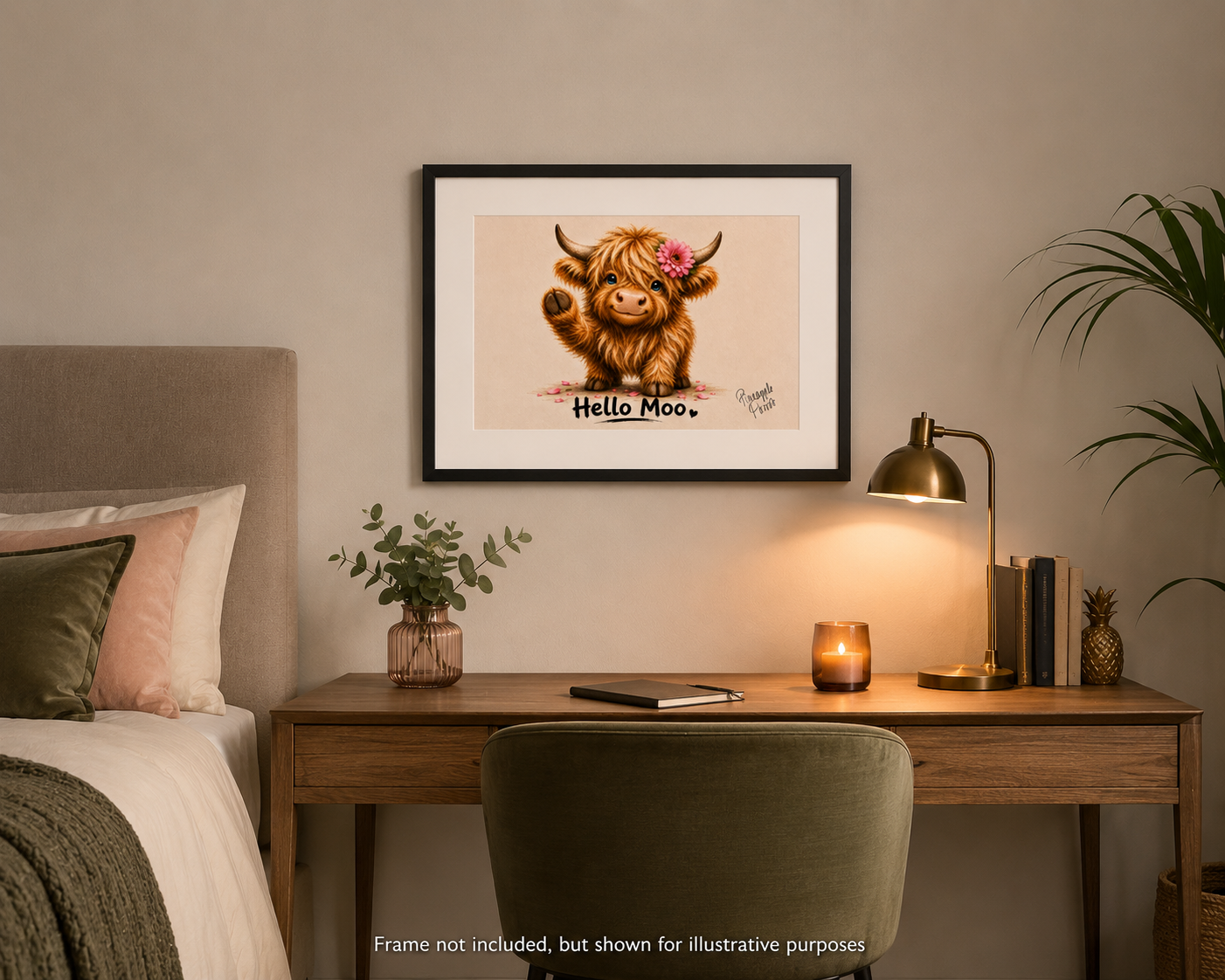 "Hello Moo" - Small-Form Giclee Print (A4 and A3)
