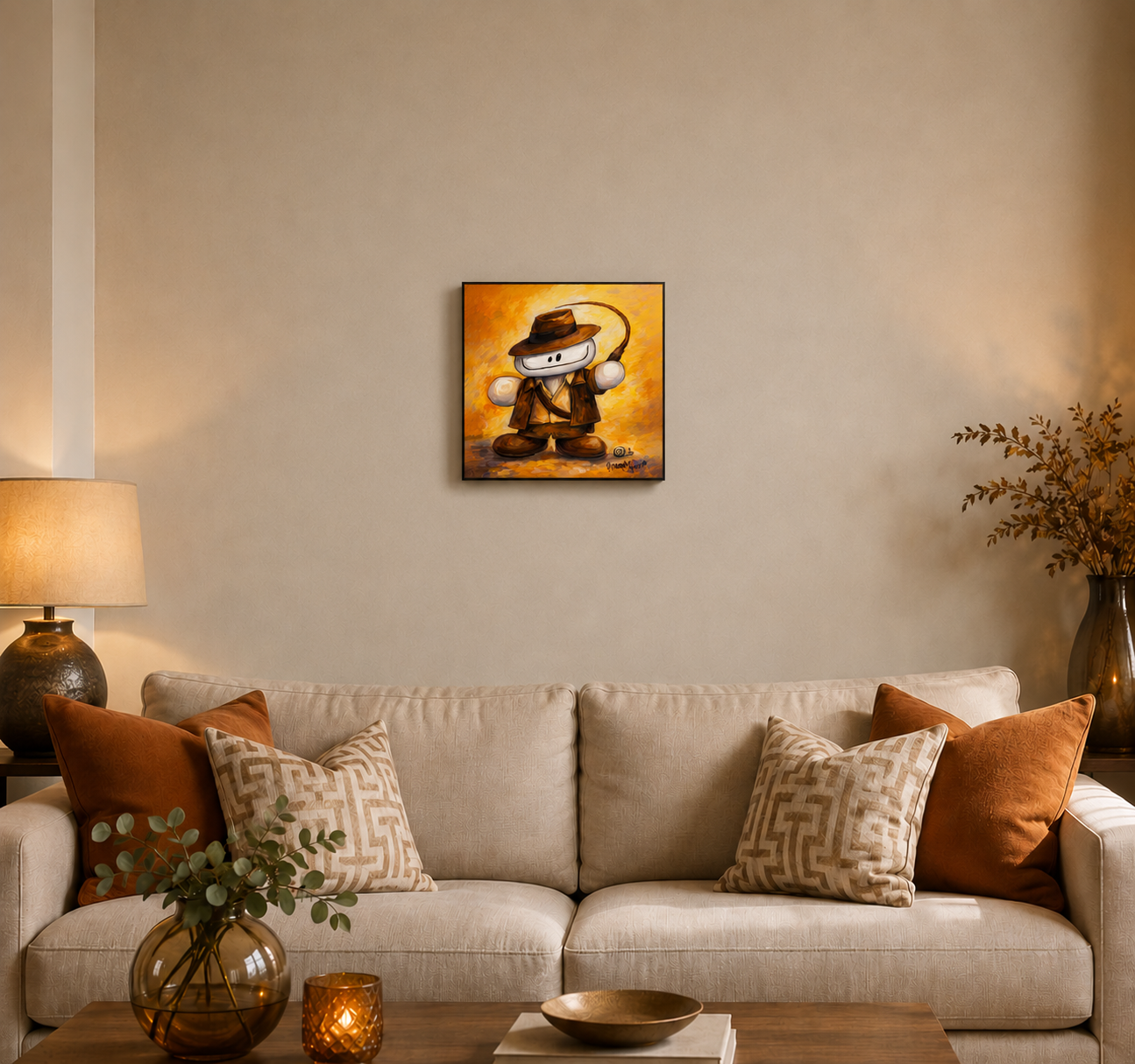 "Indiana Stevo" - Square Canvas Print (Various Sizes Available)