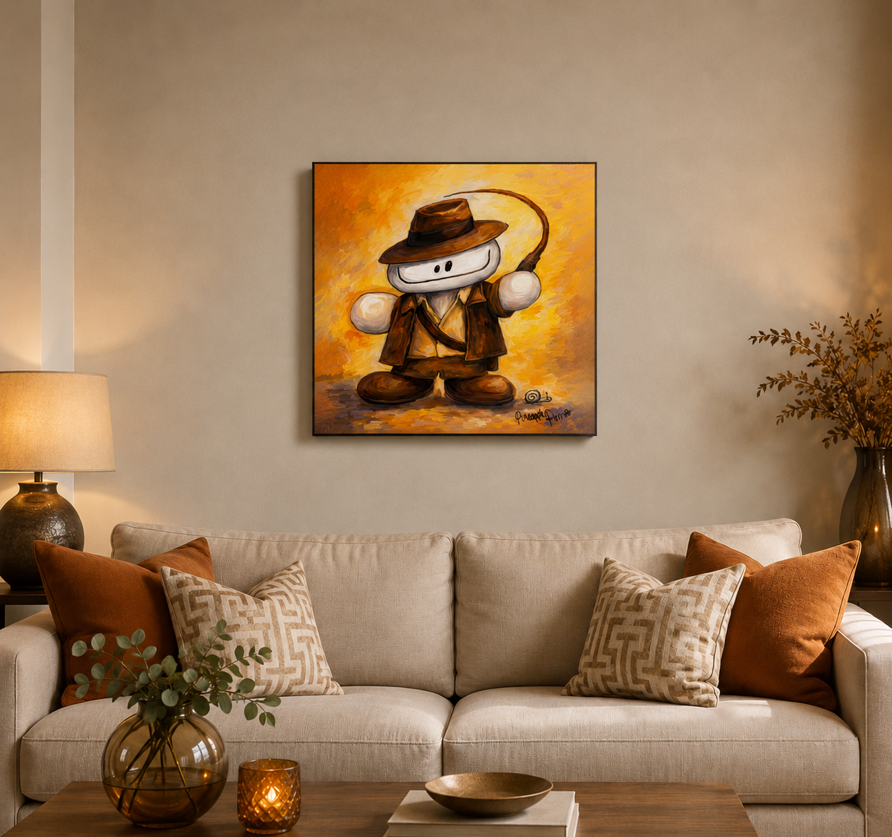 "Indiana Stevo" - Square Canvas Print (Various Sizes Available)