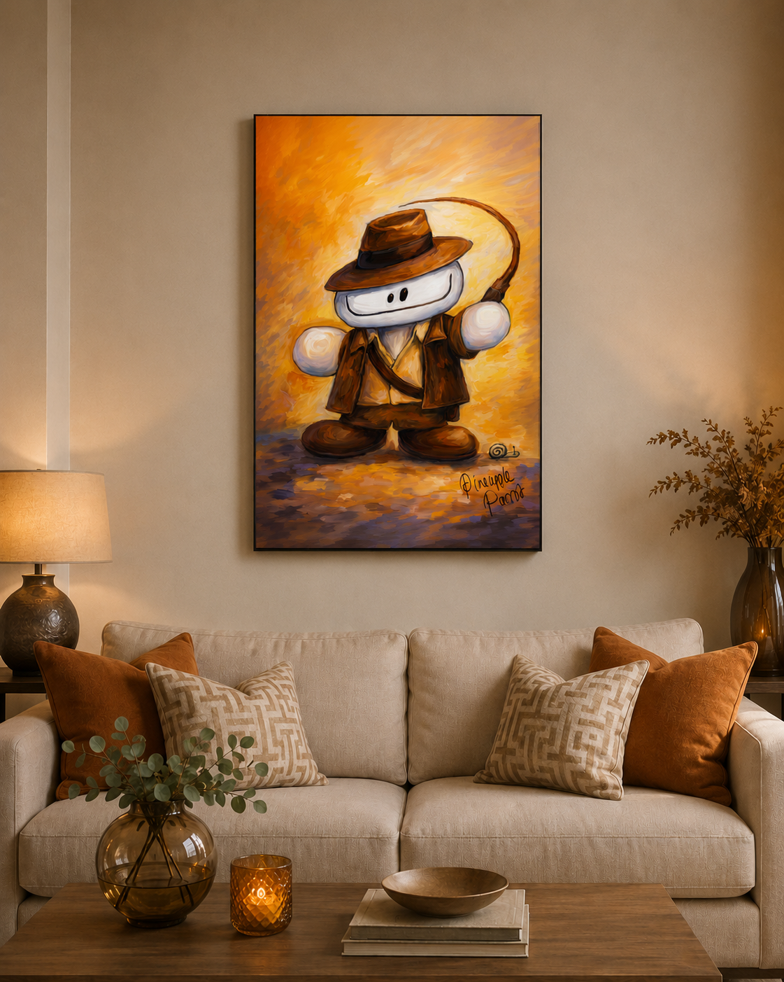 "Indiana Stevo" - Portrait Canvas Print (Various Sizes Available)