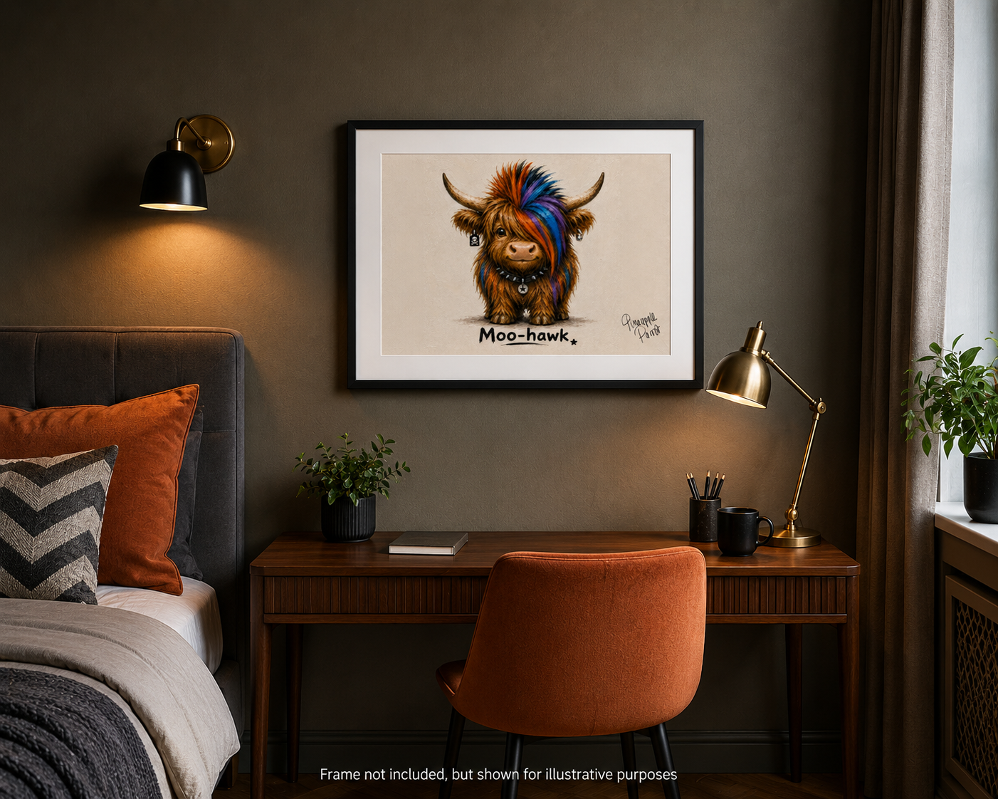 "Moo-Hawk" - Small-Form Giclee Print (A4 and A3)