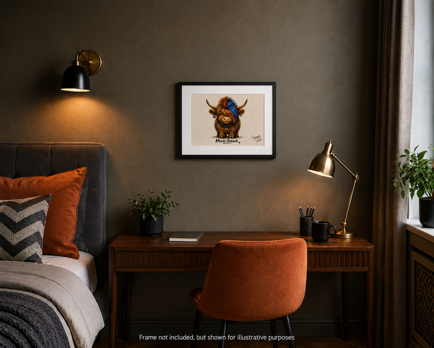 "Moo-Hawk" - Small-Form Giclee Print (A4 and A3)