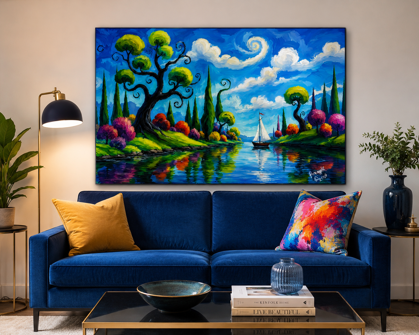 "On The Lake" - Landscape Canvas Print (Various Sizes Available)
