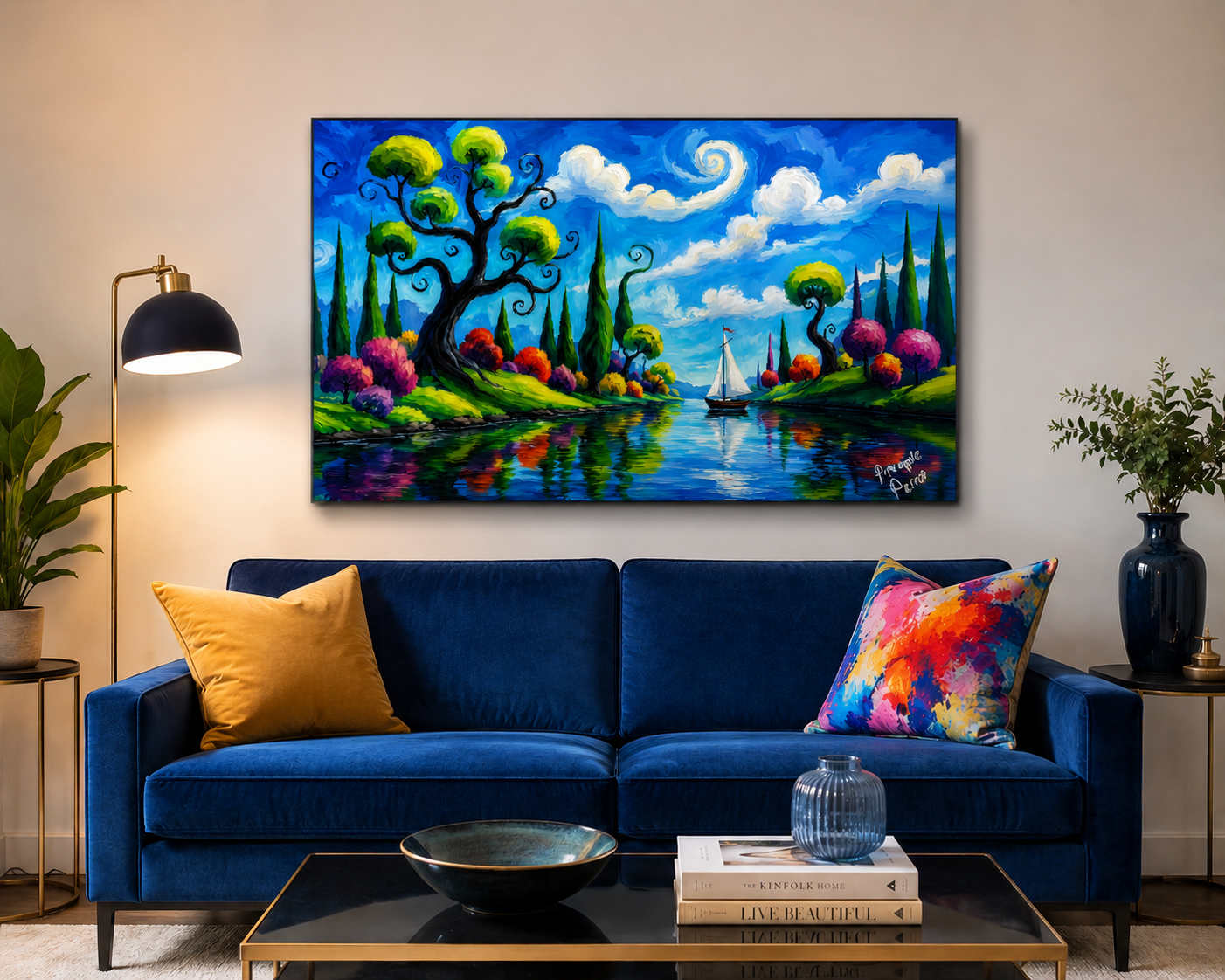 "On The Lake" - Landscape Canvas Print (Various Sizes Available)