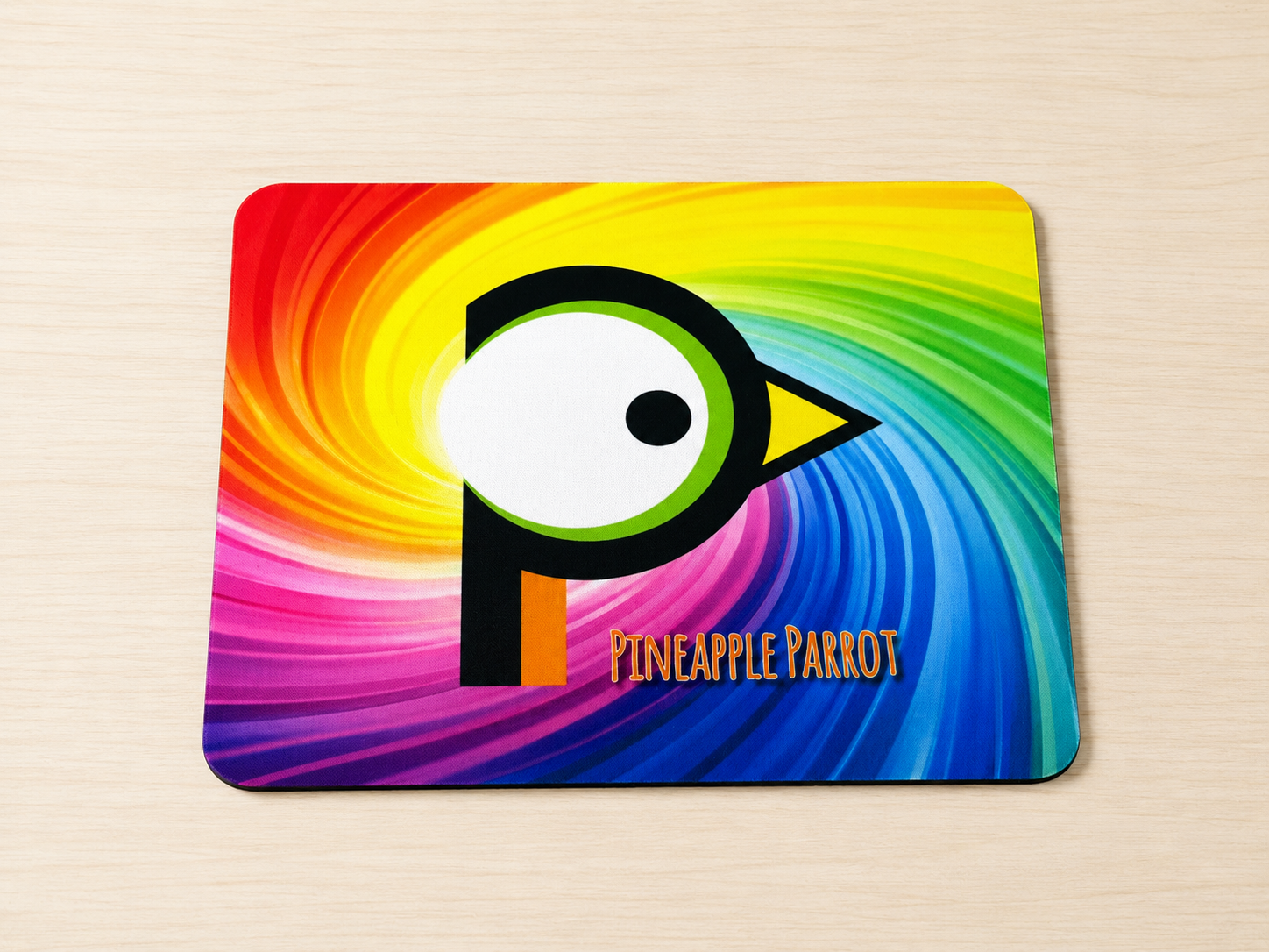 Pineapple Parrot Rainbow Logo Branded Mouse Mat 22x18cm