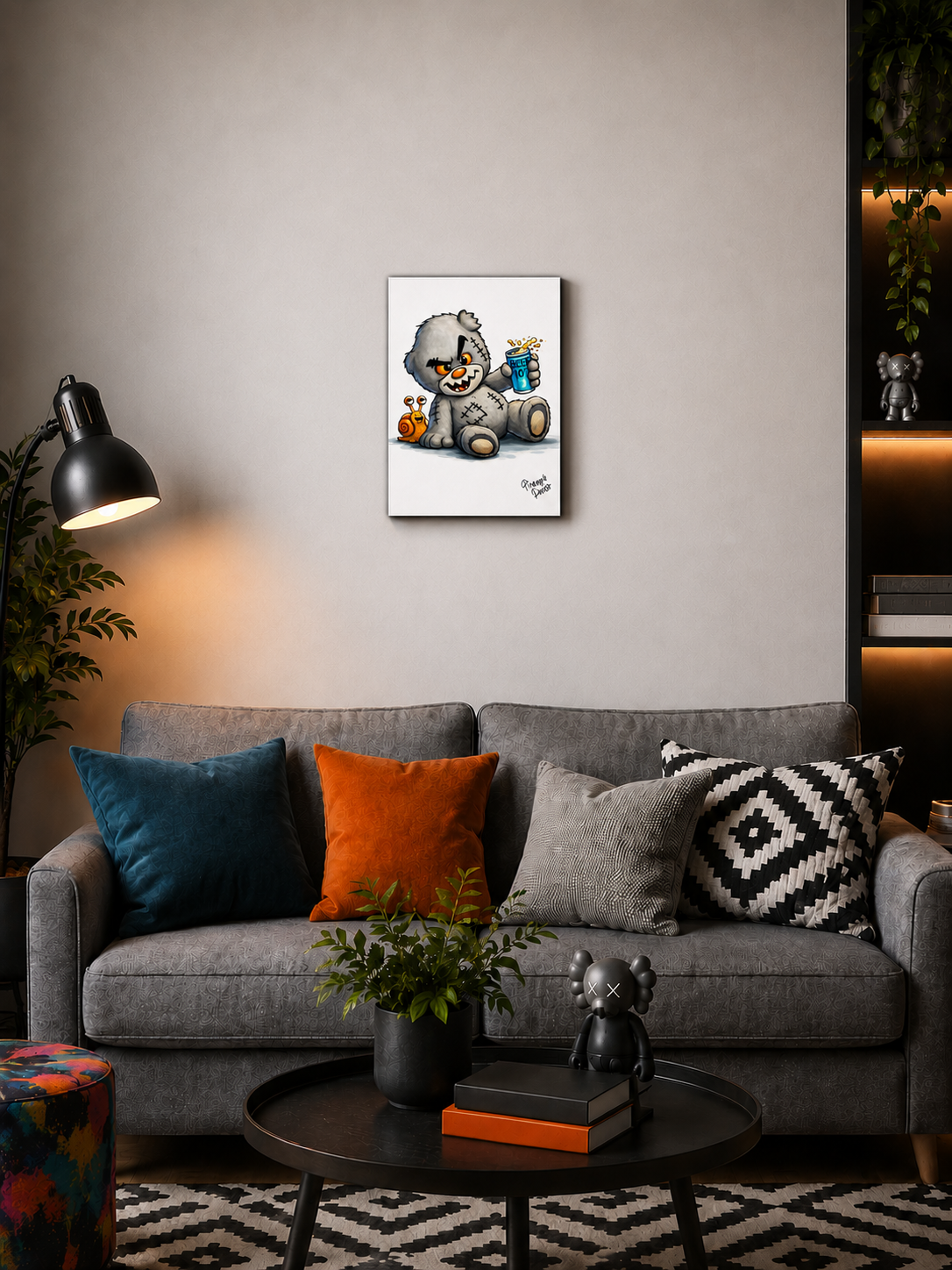 "Scratty Ted Says Cheers" - Portrait Canvas Print (Various Sizes Available)