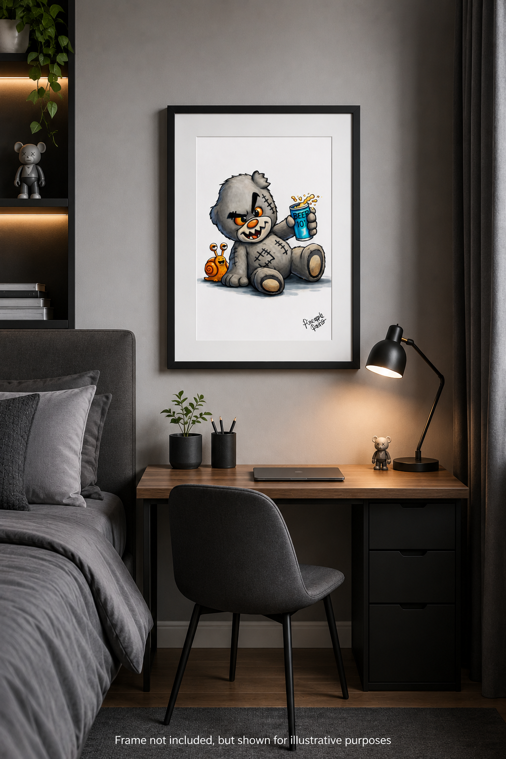 "Scratty Ted Says Cheers" - Small-Form Giclee Print (A4 and A3)