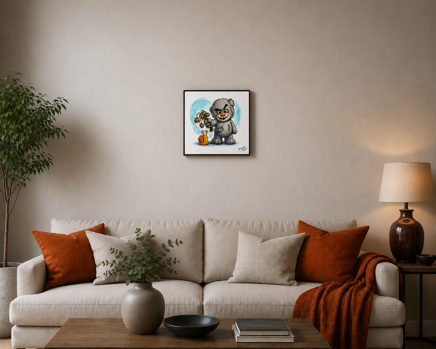 "Scratty Ted Says Sorry" - Square Canvas Print (Various Sizes Available)