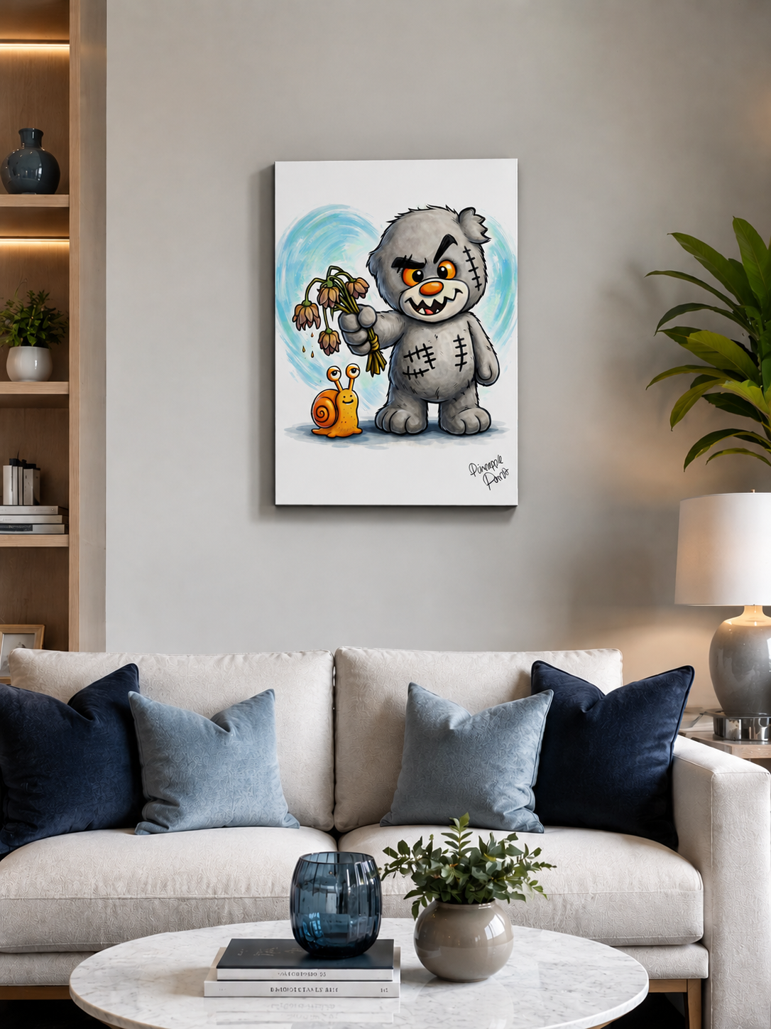 "Scratty Ted Says Sorry" - Portrait Canvas Print (Various Sizes Available)