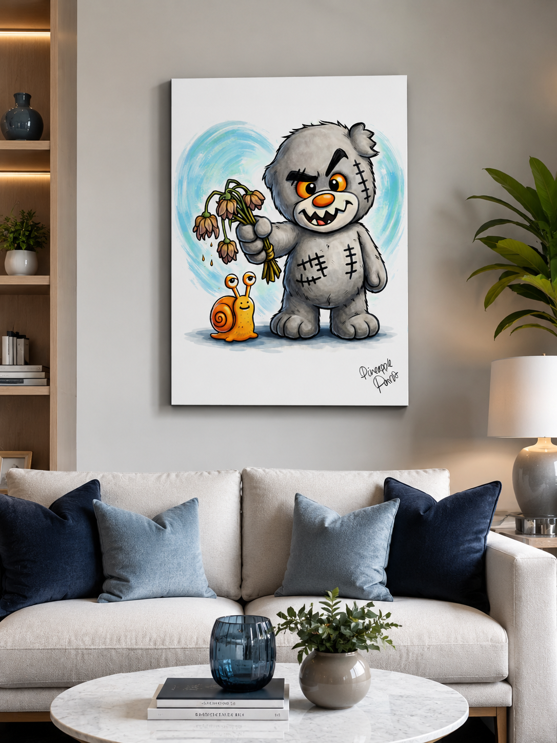 "Scratty Ted Says Sorry" - Portrait Canvas Print (Various Sizes Available)