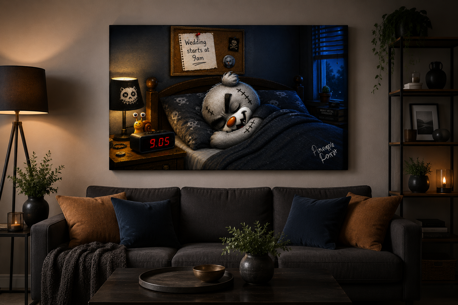 "Scratty Ted's Nice Little Lie In" - Landscape Canvas Print (Various Sizes Available)