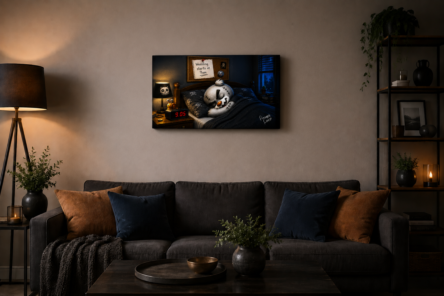 "Scratty Ted's Nice Little Lie In" - Landscape Canvas Print (Various Sizes Available)