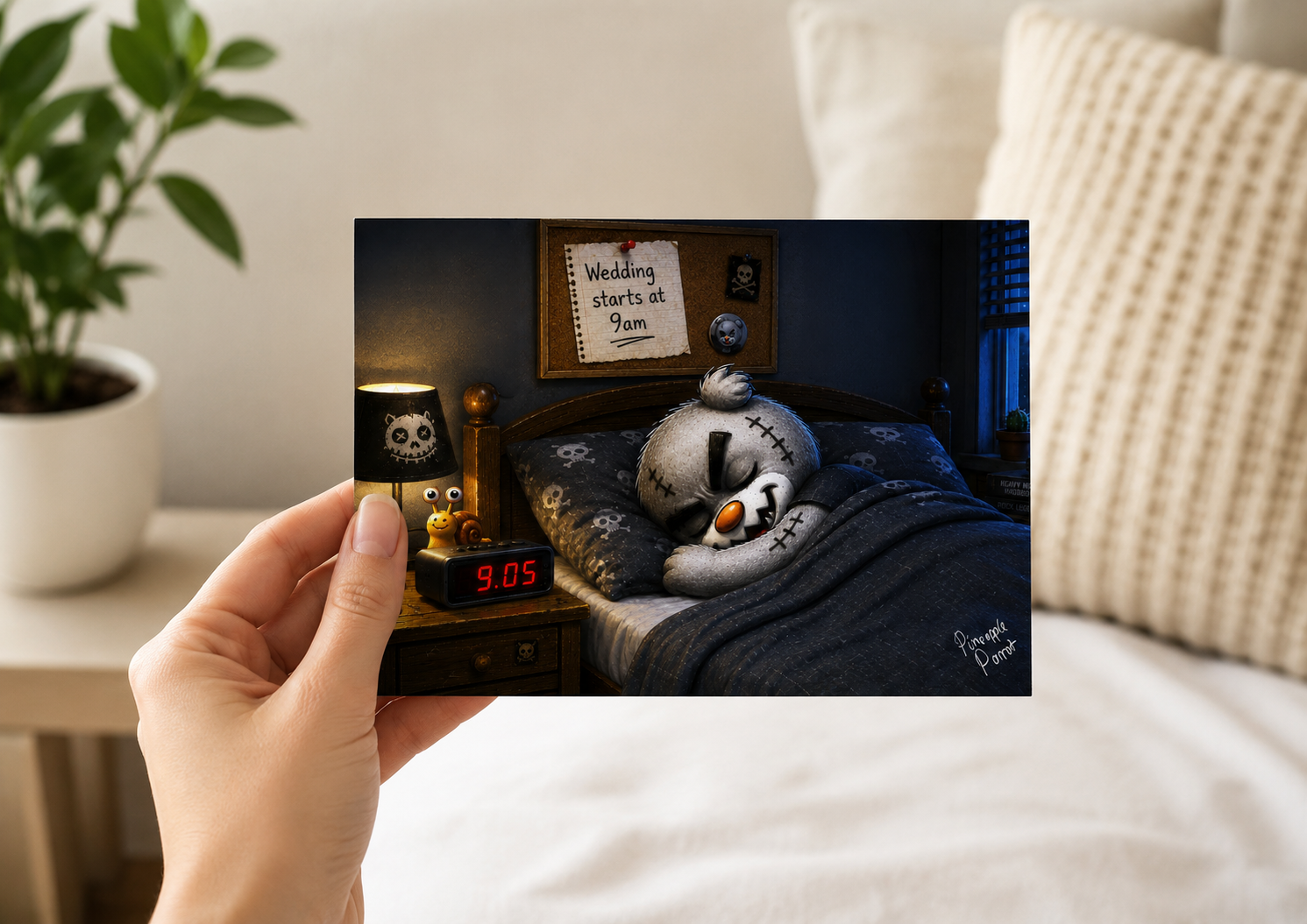 "Scratty Ted's Nice Little Lie In" - Postcard-Style Print (A6 and A5)