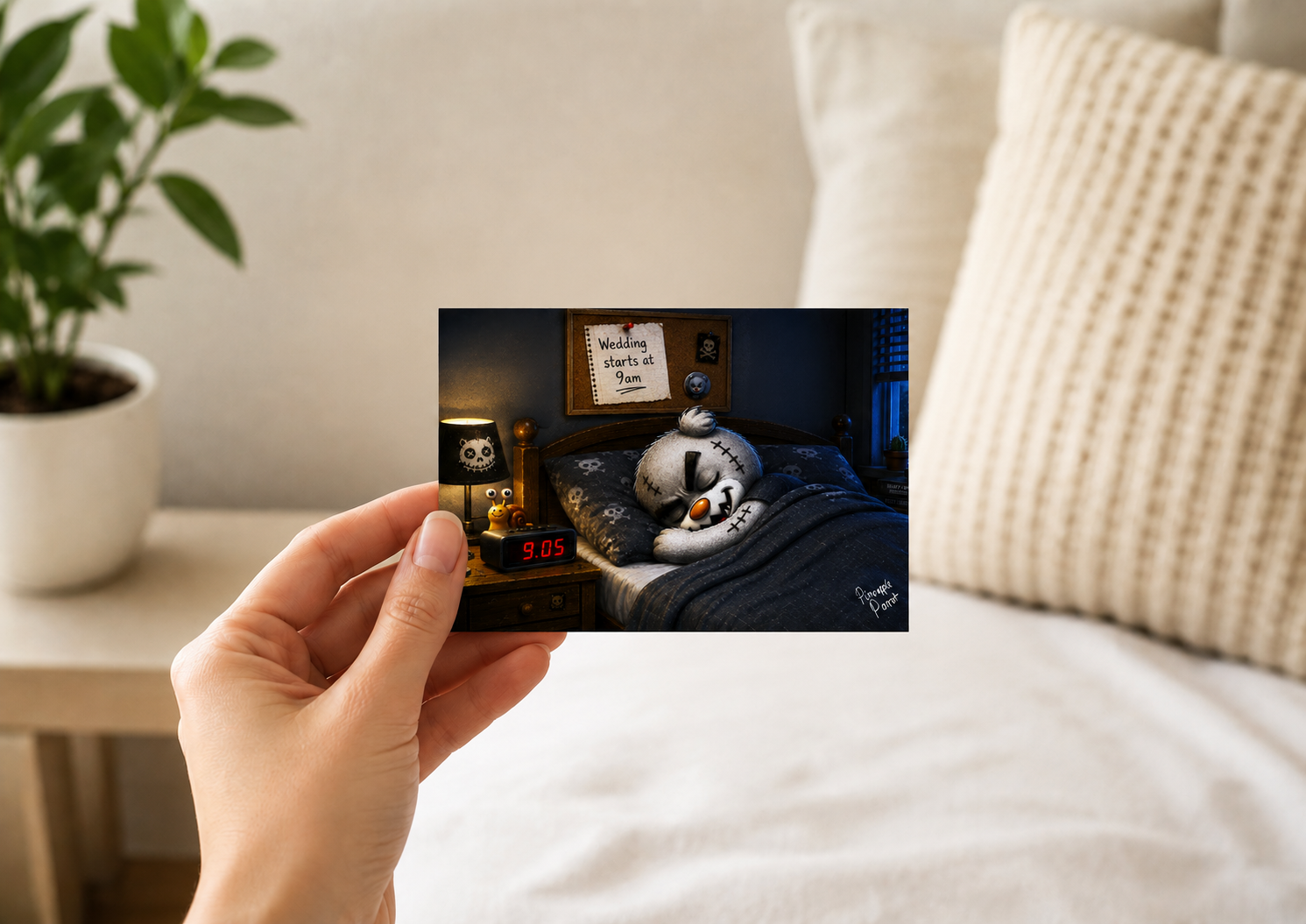 "Scratty Ted's Nice Little Lie In" - Postcard-Style Print (A6 and A5)