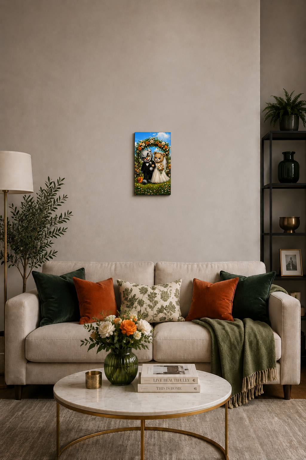 "Scratty Wedding" - Portrait Canvas Print (Various Sizes Available)