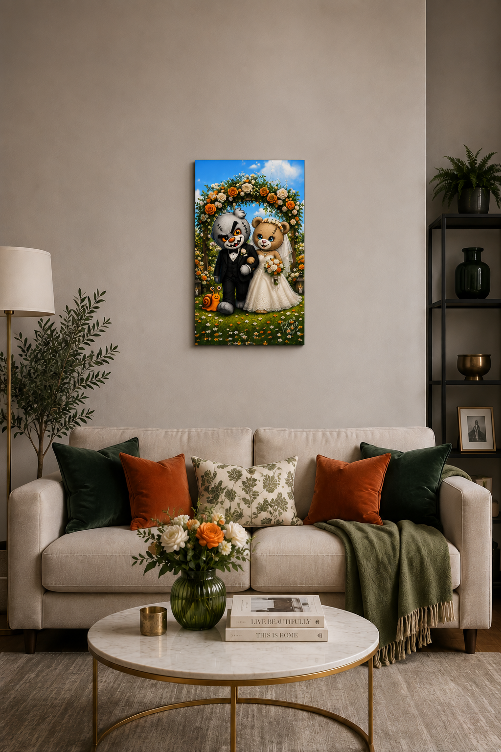 "Scratty Wedding" - Portrait Canvas Print (Various Sizes Available)